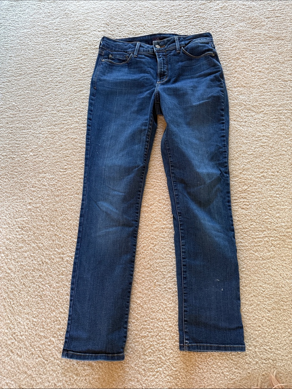 NYDJ Women's Sheri Straight Leg Jeans in Dark Blue Denim